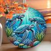 Iron Turtle Metal Art Sign Ocean Theme Wall Decor for Home Cafe Bar