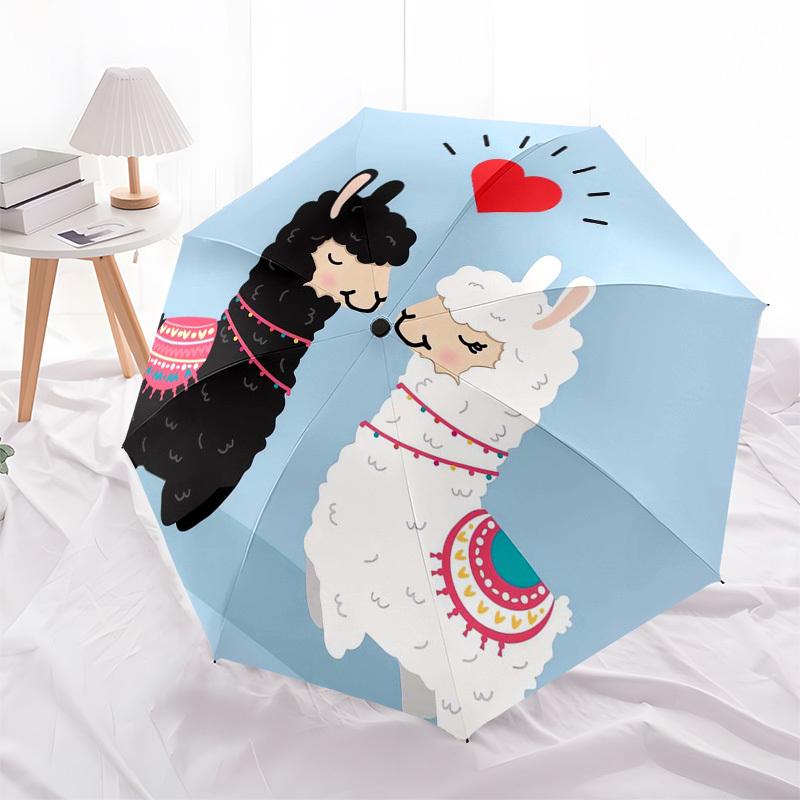 

1pc Llama Love Umbrella with Plastic Handle,Compact & Stylish,Suitable for All Seasons ptys26016