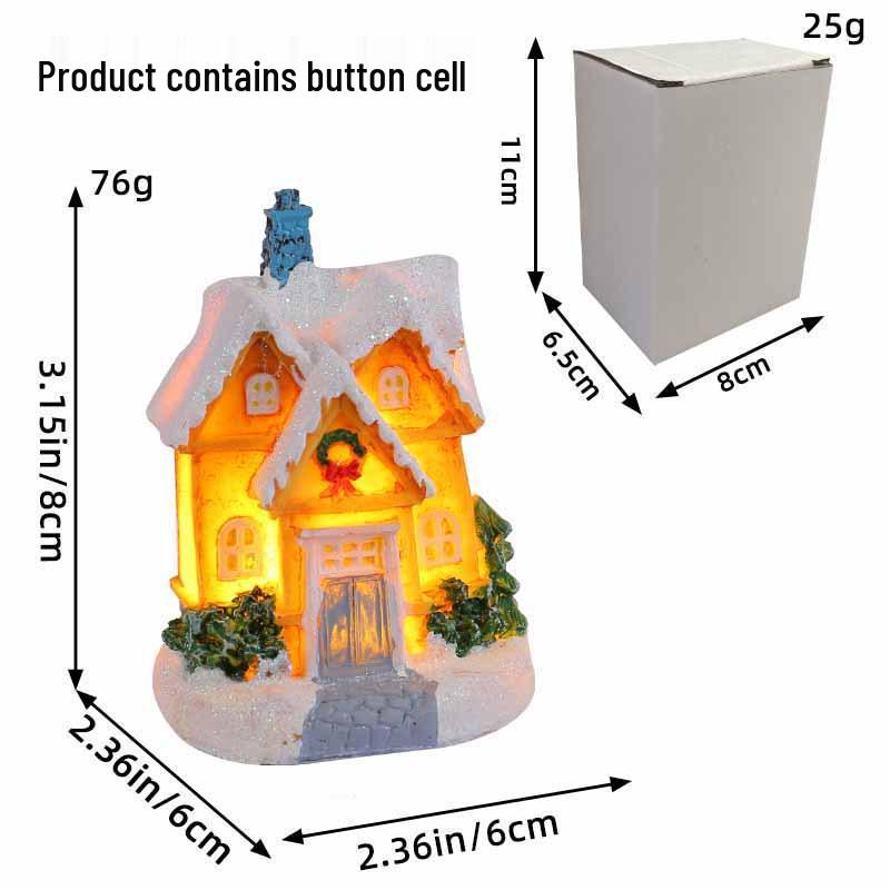 Port of Love Christmas Resin Cottage Luminous Table Ornaments