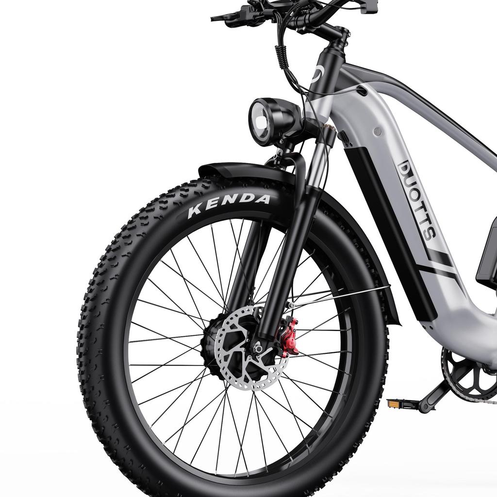 DUOTTS Elektrické kolo F26: Motor 750 W, dojezd 120 km, 26" tlusté pneumatiky, vodotěsnost IPX5, stoupavost 55° (Shimano 7-Speed)
