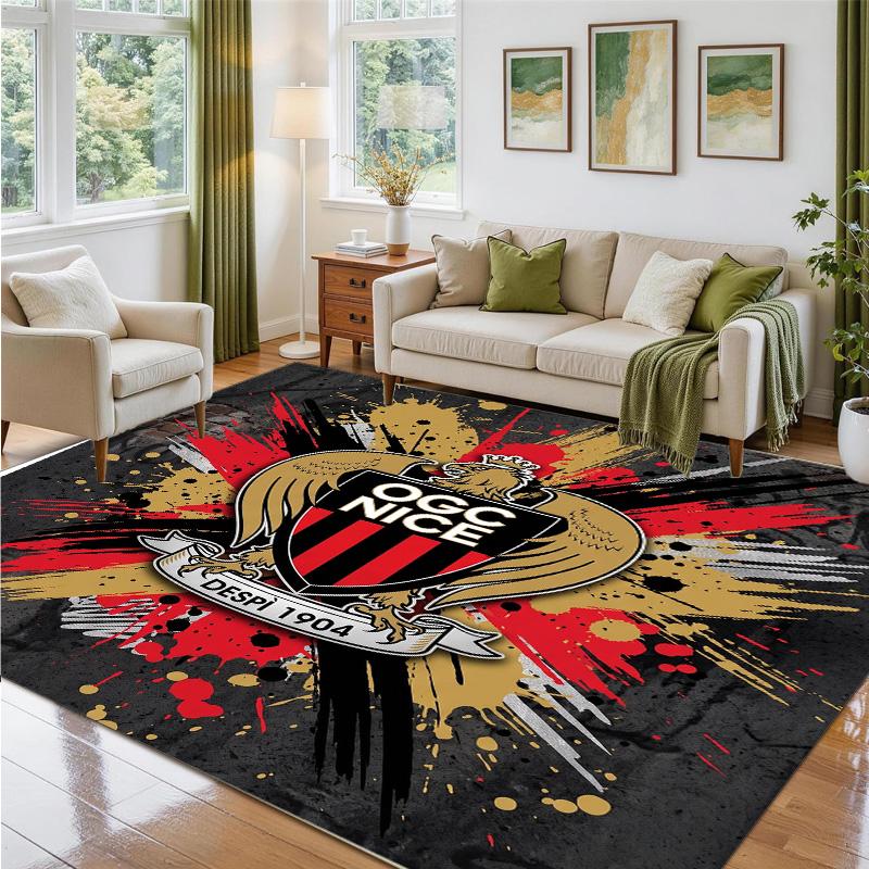 OGC Nice FC Design Crystal Velvet Rug Soft Decorative Mat for Bedroom Entrance