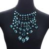 Color Shelf Exaggerated Retro Geometric Water Drop Gem Inlaid Necklace