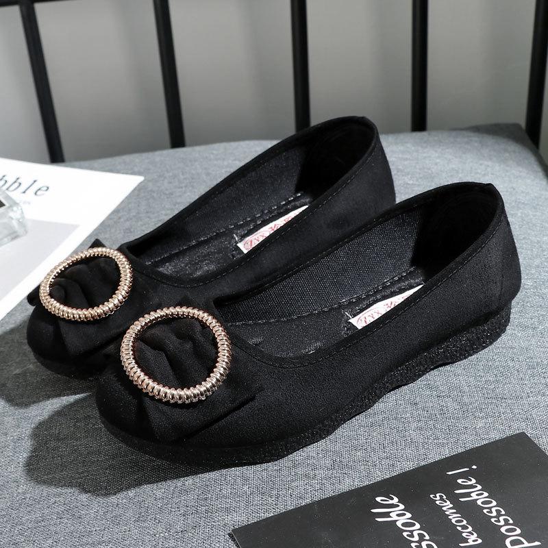 Neue alte Pekinger Stoffschuhe Damenschuhe flachsohlige Einzelchuhe Freizeitschuhe für die Arbeit modische atmungsaktive Mutterschuhe weichsohlige Doudou-Schuhe