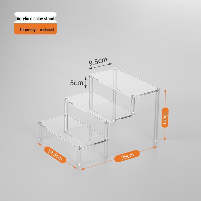 Acrylic Tiered Display Stand for Figurines and Blind Box Dolls - Transparent Home Organizer