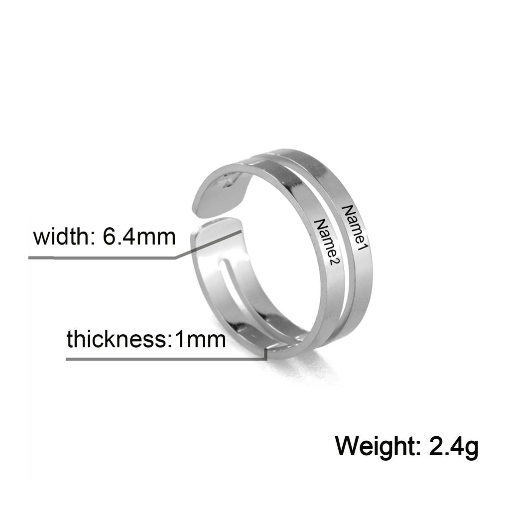 Personalized Finger Ring For Woman Men Family Engrave Name Custom Couple Lover Gift Metal Stainless Steel Gold Color Jewelry