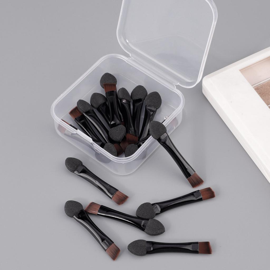 Mini short eyeshadow brush, makeup brush dual-purpose, concealer brush short sponge eyeshadow stick + 4 mini beauty blenders