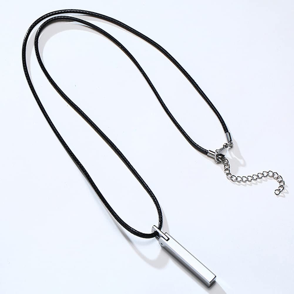 Rockyu Men's Simple Tungsten Rectangular Stick Pendant Bar Necklace, Y-Shaped, Hypoallergenic, Perfect for Anniversary and Christmas Gifts