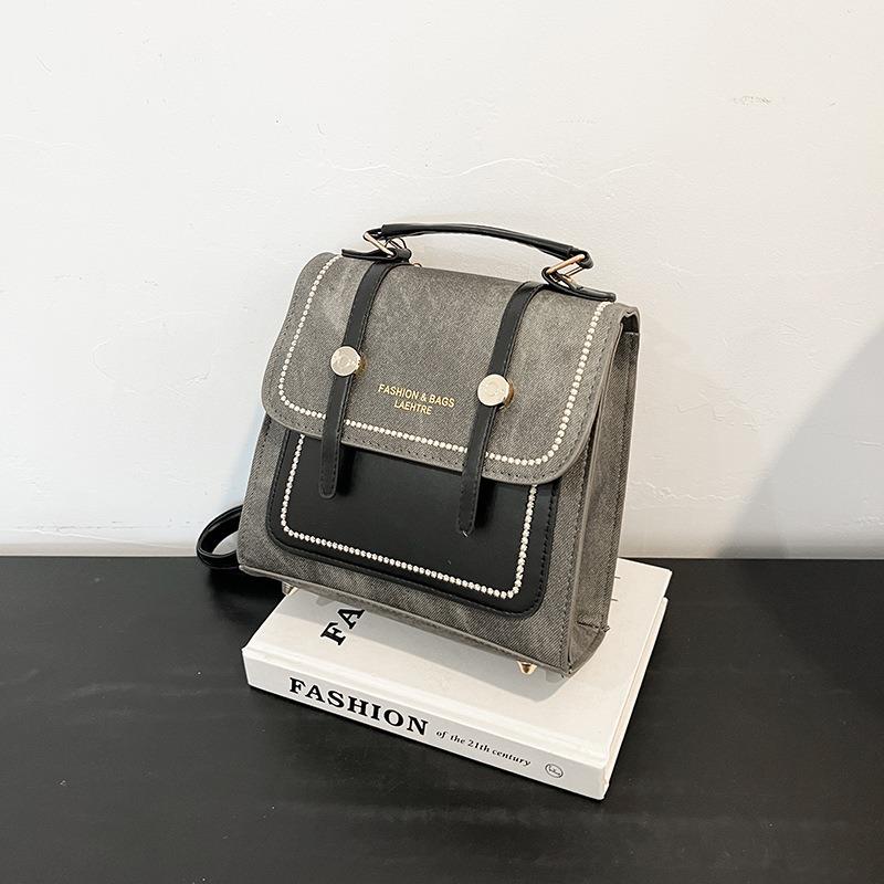 Summer New Casual Simple Fashion Messenger Bag Single Shoulder Casual Small Square Bag Casual Texture Multi-purpose Backpack