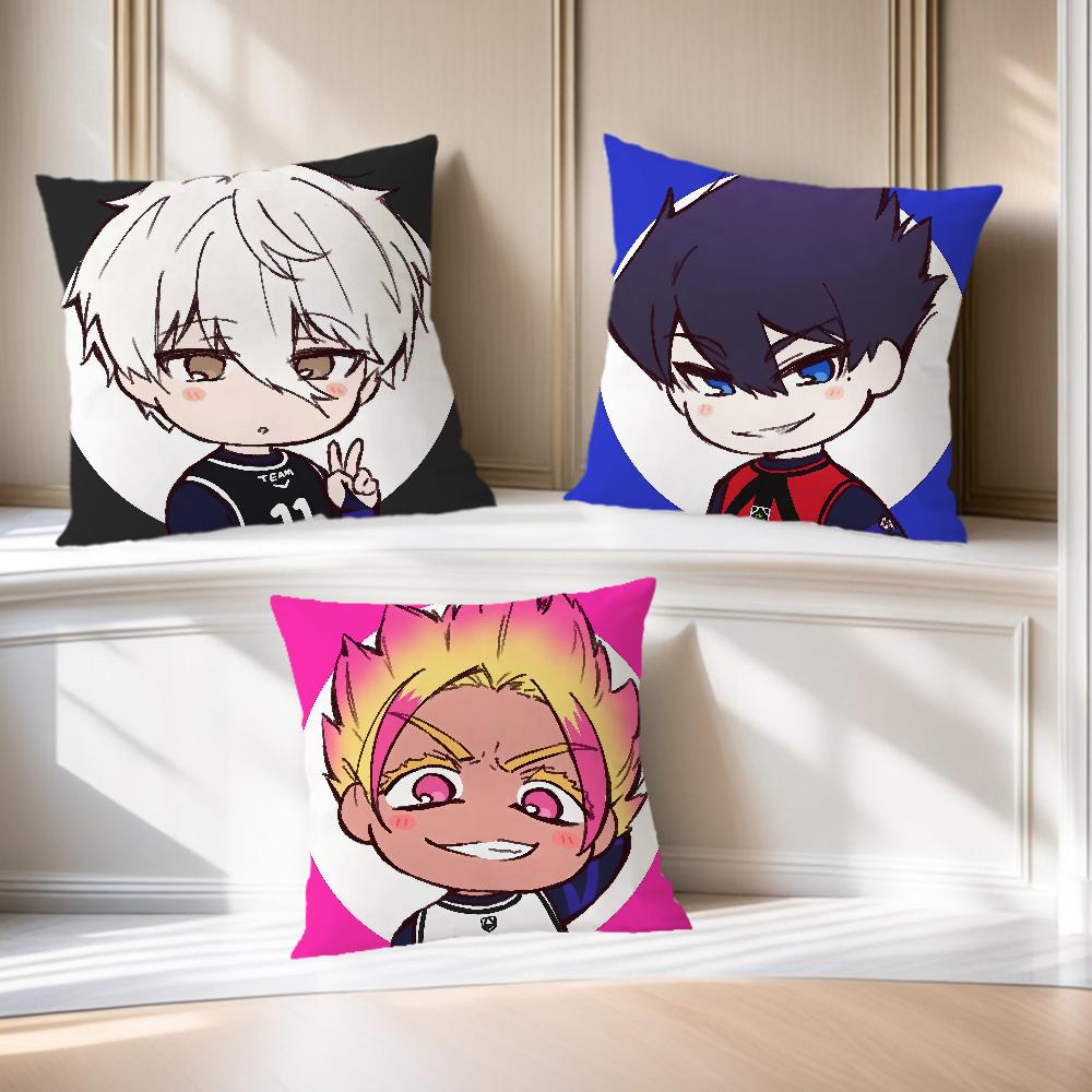 Cushion Art Anime Cover BLUE Comfortable Soft Pillow Case for Sofa l-LOCK Living Room Cool Home Office Decor Protective Covers