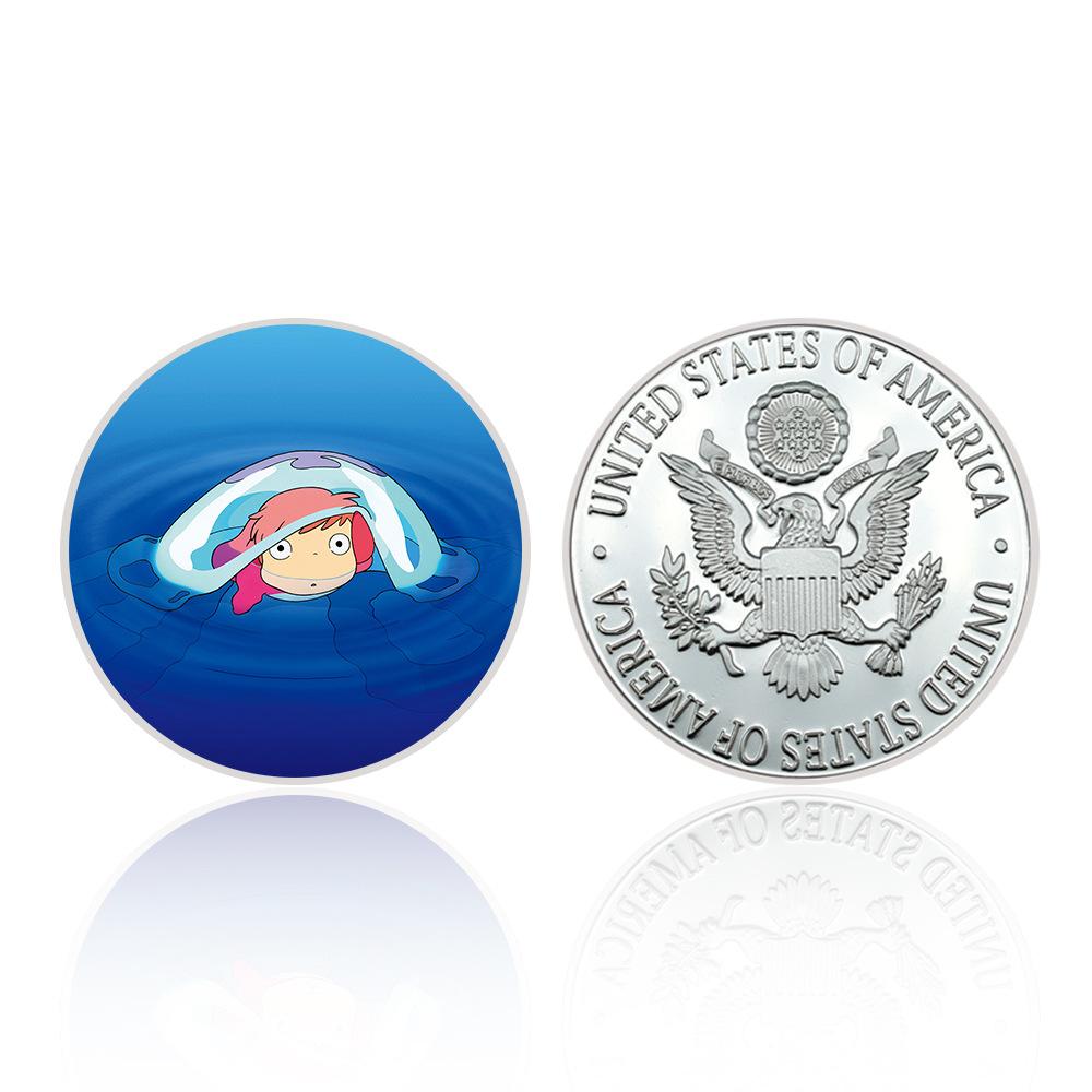 Japanese anime commemorative coin gift box set, cat gold and silver coins, fan collection