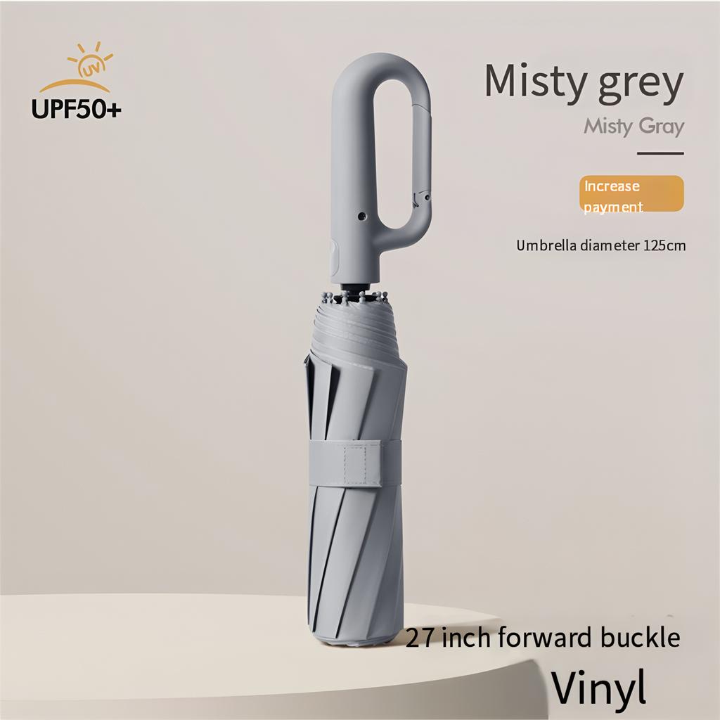 125Cm Ring Buckle Umbrella Fully Automatic Folding Umbrella Men'S Sunny And Rain Dual-Purpose Vinyl Sun Protection Umbrella Whol