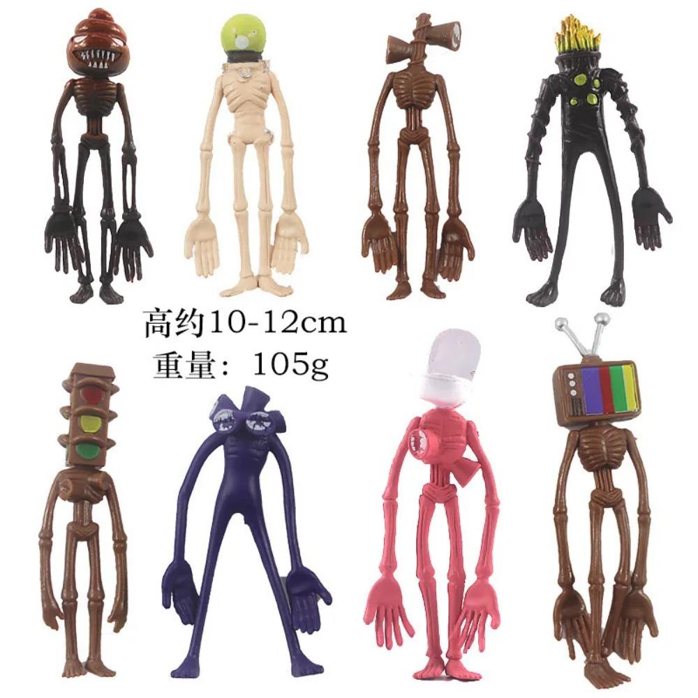 8pcs Urban Legend Anime Siren Head Action Figures Toy Horror Collectiable Model for Children Desktop Decor Ornament Gifts