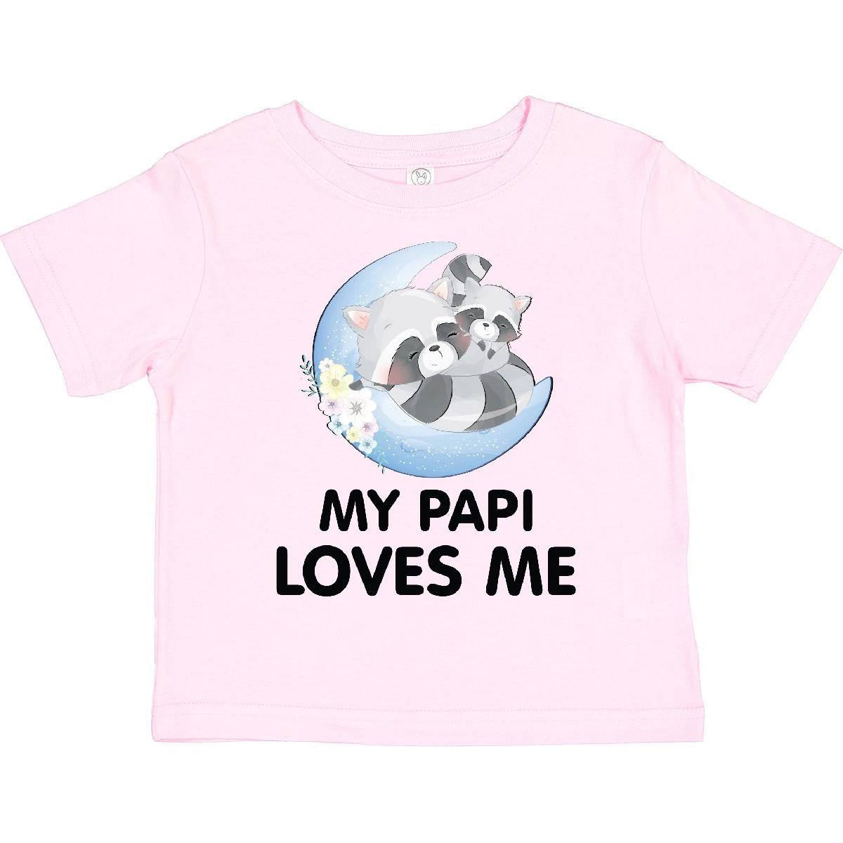Inktastic Raccoon My Papi Loves Me Toddler T-Shirt Grandpa Grandson Papa Father 100