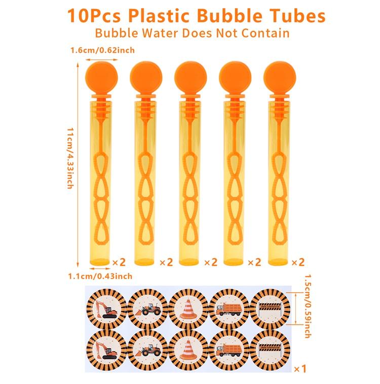 

10pcs Engineering Vehicle Bubble Wand Construction Birthday Party Decor Kids Favors Gifts Bubble Wand Baby Shower Party Supplies