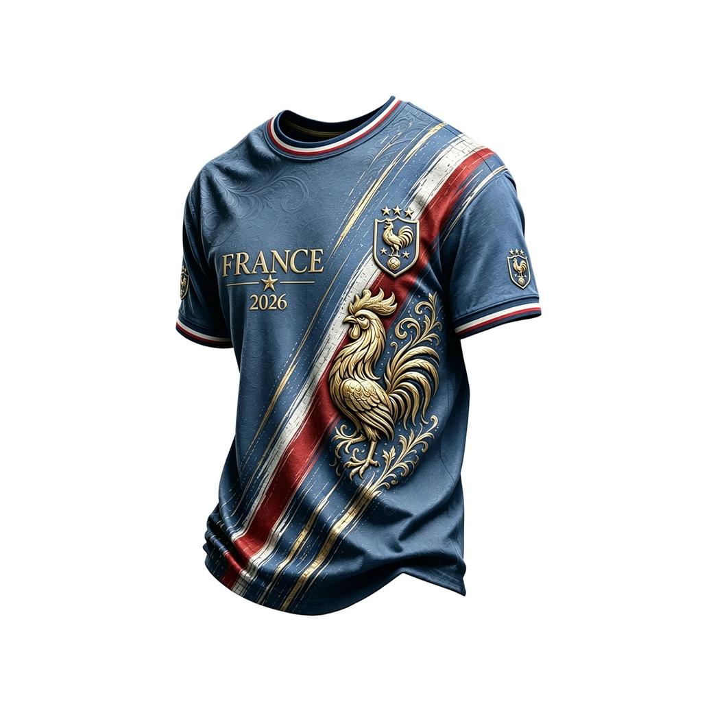 Men's Soccer Fan Support Short Sleeve Neck T-Shirt Lightweight Breathable
