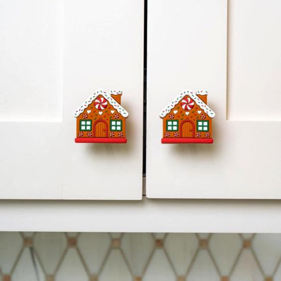 Skull Cabinet Knob Covers Halloween Decor Pull Handle Gingerbread House Drawer Knob Covers for Dresser Closets Wardrobes Bookcases Decoration