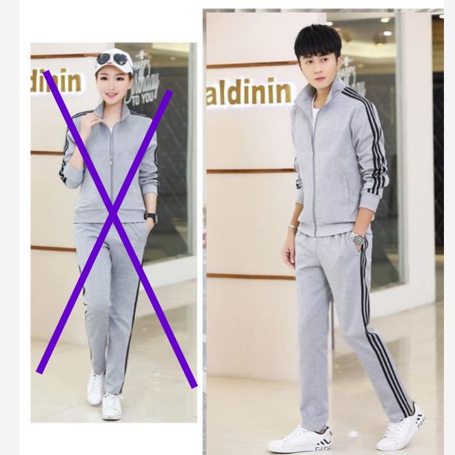 Red Sportswear 2 Piece Sets with Long Sleeved Top and Pants for Couples Running and Sports