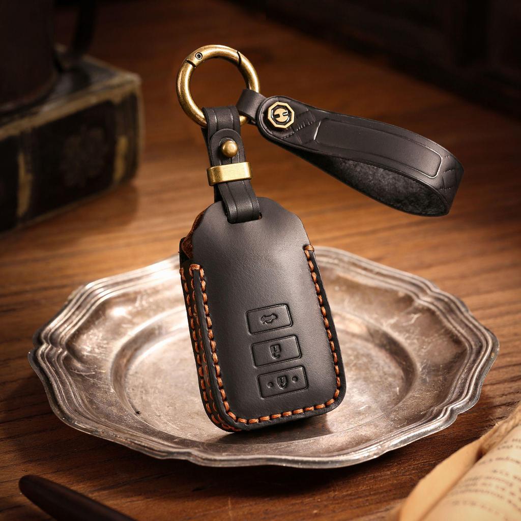 Top Layer Cowhide Key Bag for Toyota Zhixuan X/Yaris/Vios Genuine Leather Key Cover