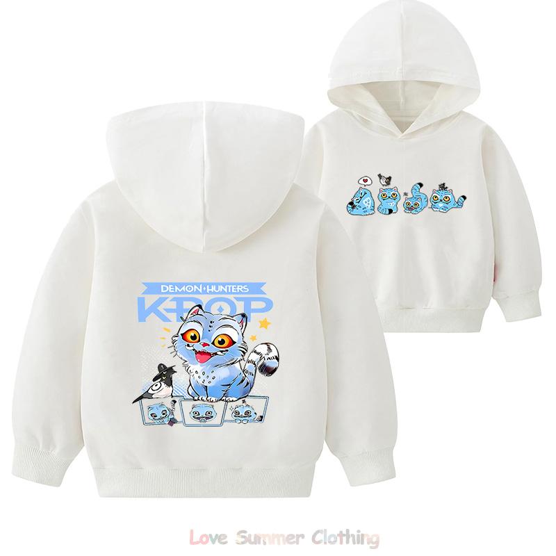 KPop Demon Hunters Hoodie Girls Kids Hooded Sweatshirt  Girls Pullover Hoodies Polyester Outerwear Children's Clothing