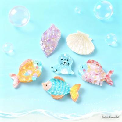 Ocean-Themed Seashell Acrylic Claw Clip: Cute Conch Design for Half-Up Hairstyles