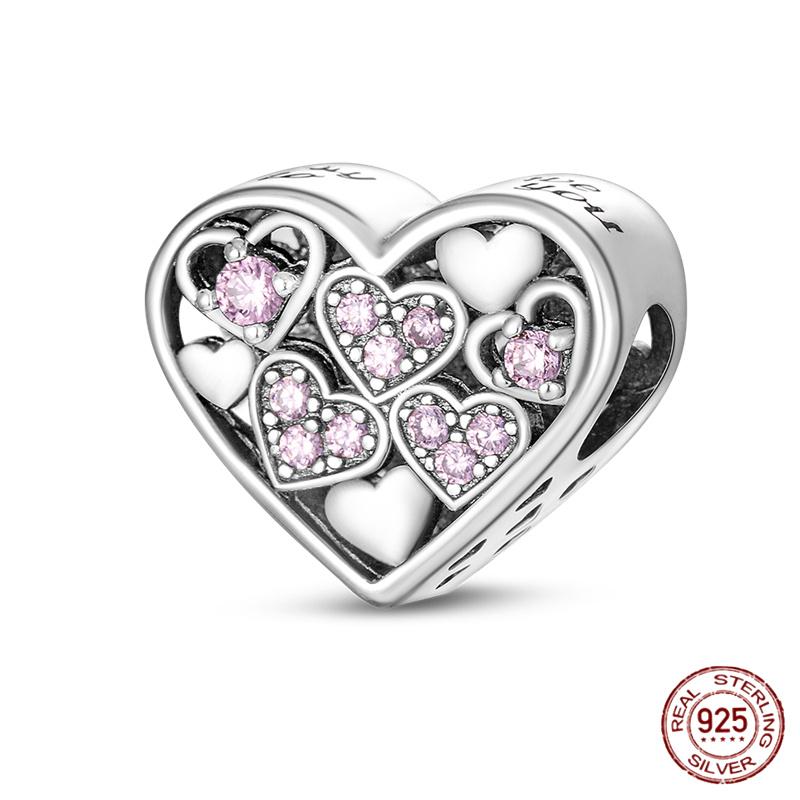 Copper Heart Shaped Warm Family Charm Bead Charms Bead Charms Ideal For 3mm Authentic Bracelets Diy Making Jewellery Mothers Day Gifts