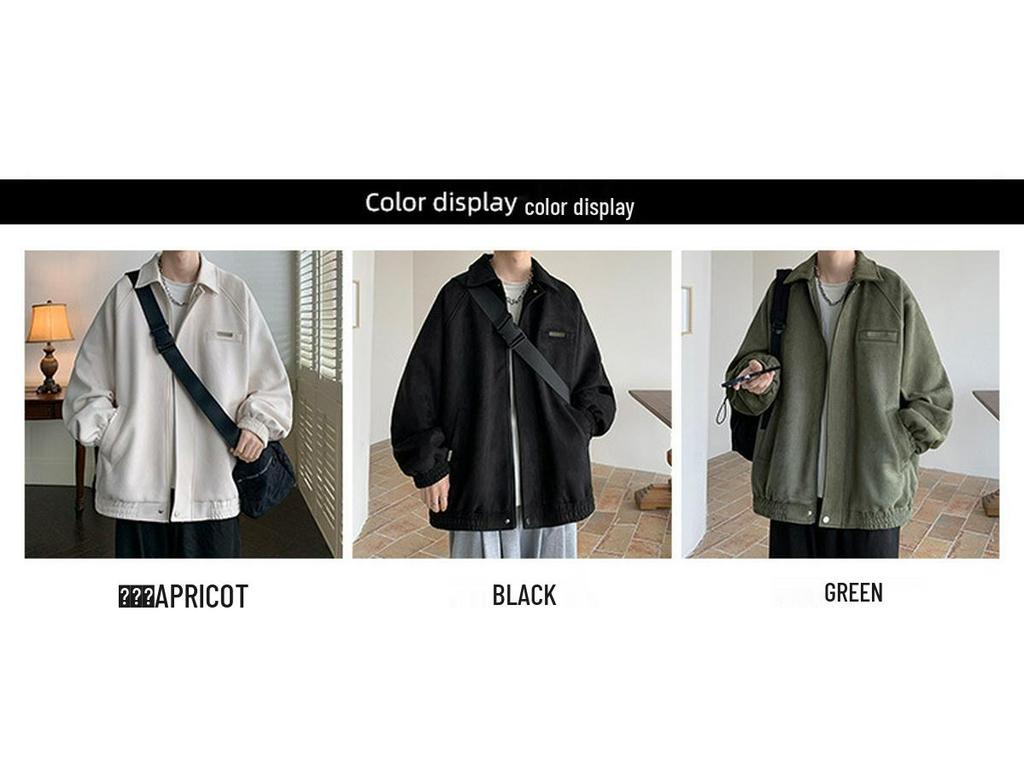 Men's Suede Velvet Jacket: Spring/Autumn Casual Loose Lapel for Cool Street Style Teens