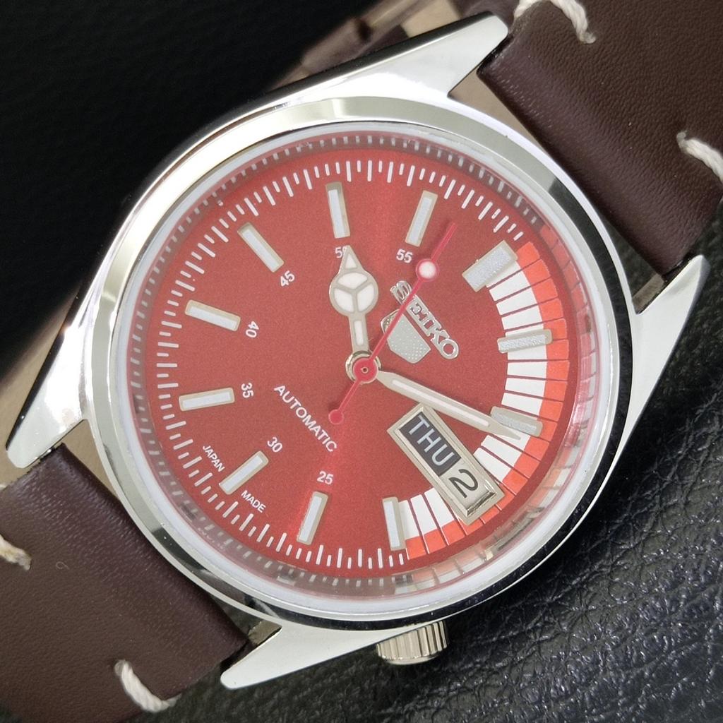 AUTOMATIC VINTAGE REFURBISHED SEIKO 5 6309A JAPAN MENS RED DIAL WATCH a441144-9 Sk-a441144-1