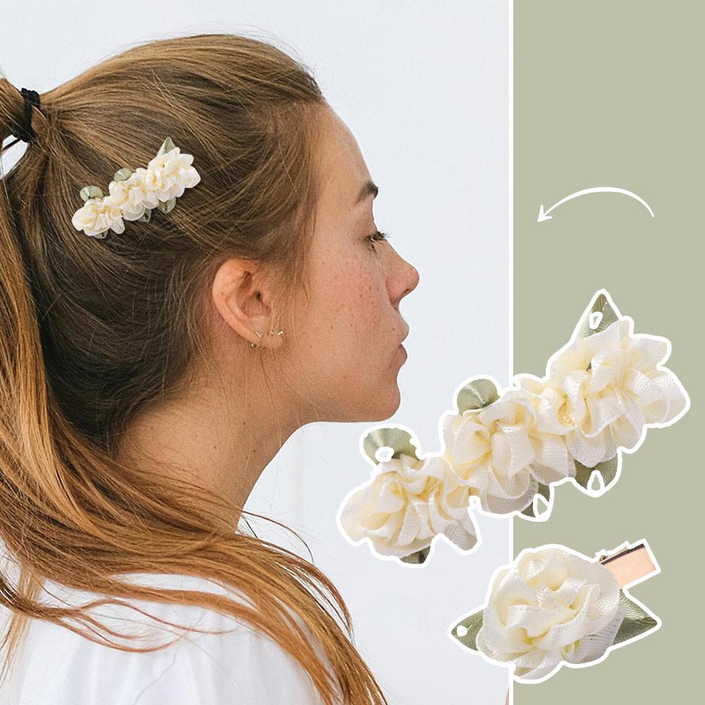 Mini Orchid Flower Hair Clip Cloth Bangs Clip Sweet Fairy Duckbill Clip  Summer