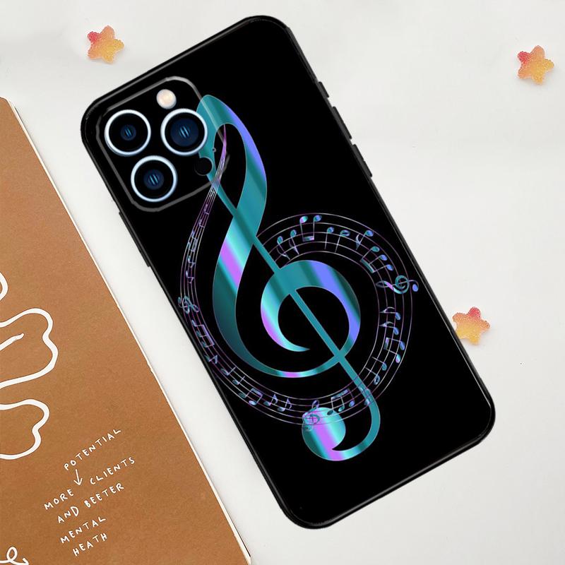 Musical Music Note Phone Case For iPhone 17 Pro Max 14 11 15 16 Pro Max 12 13 Mini 16 Plus 16e 17 Air Funda
