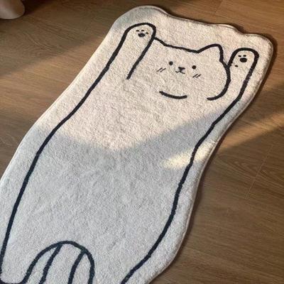Imitation Cashmere Cat Bedside Blanket Antislip Wear Resistant Floor Mat Machine Washed Cat Blanket