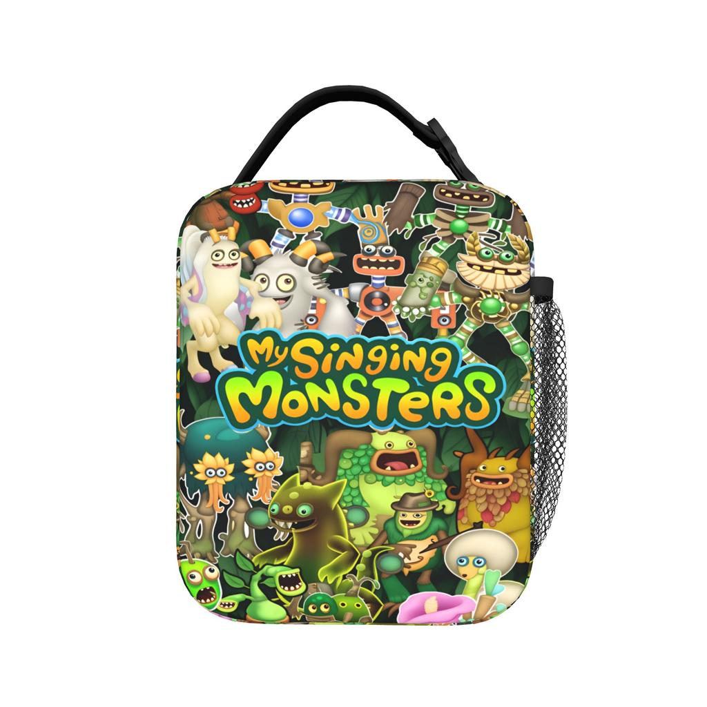 My Singing Monster Lunch Bag Aesthetic Lunch Box For Women Office Portable Zipper Cooler Bag Waterproof Print Tote Food Bags