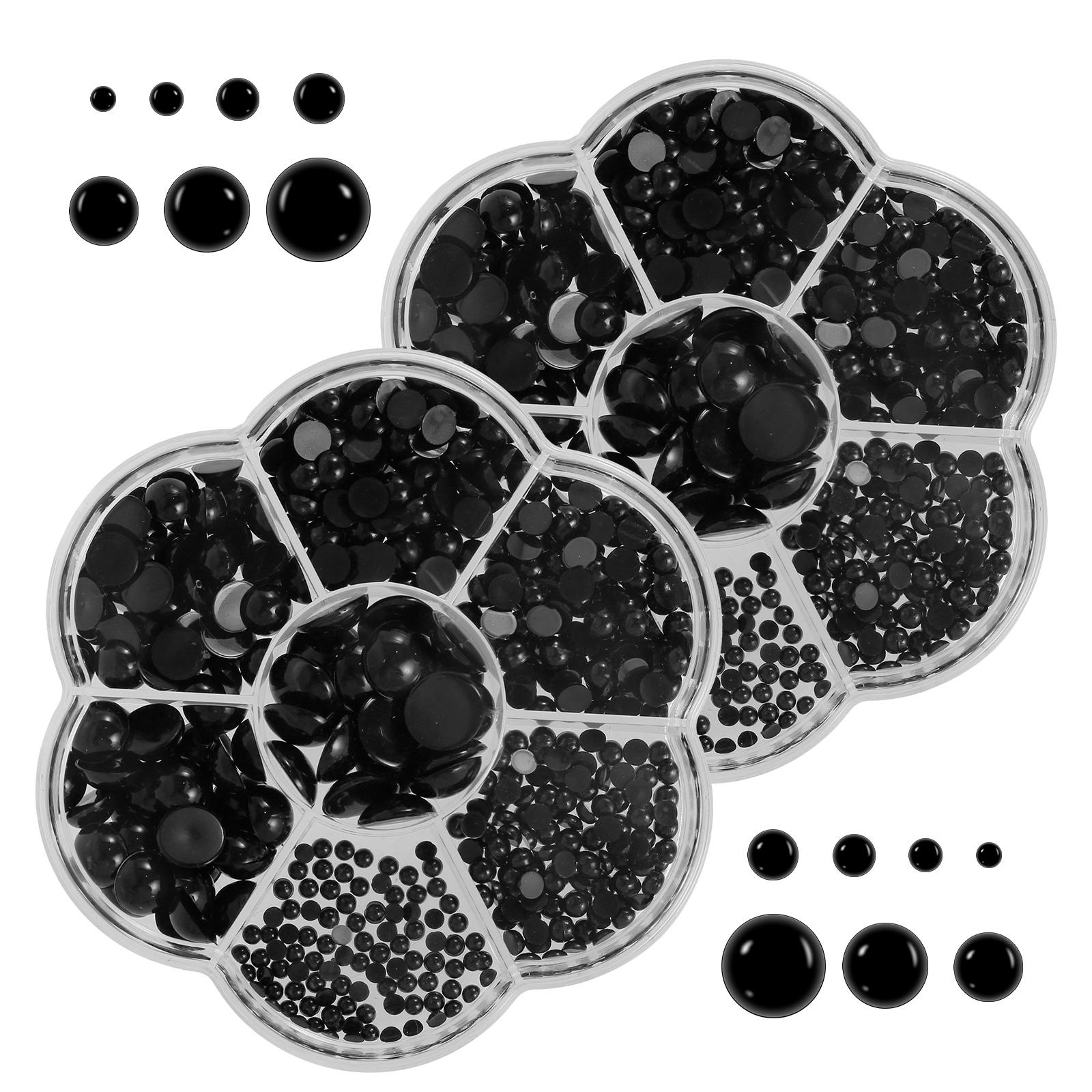 

500Pcs Doll Making Eyes Reusable Resin Button Eyes Black Multiple Sizes DIY Craft Stuffed Animals Toy Bear Eyes for Plush Toy