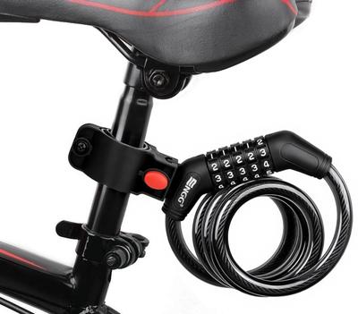 ENGG Bike Combination Dial Wire Bicycle 12mm Cross Lock, Lock, Lock, 1200/1500mm Length, Diameter, 5-Digit Anti-Theft (Black)