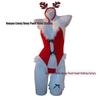Sexy Red Backless Christmas Bodysuit - Holiday Temptation Wear