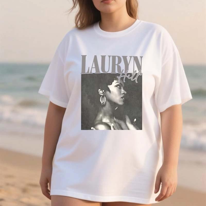 

Женская повседневная футболка с принтом большого размера, летняя женская повседневная футболка оверсайз в стиле ретро, модная, с круглым вырезом, с коротким рукавом, топ, футболка большого размера 4XL белый