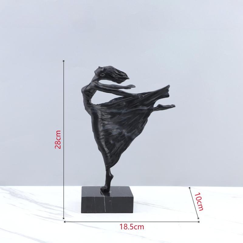 

Creative Abstract Metal Girl Ballet Dancing Girl Sculpture Realistic Figure Statue Metal Figurine Home Decoration Accessories