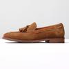 British Style Men'S Loafers Shoes Low Top Slip-On Suede Leather Fringe Tassel Breathable Casual Driving Dress Shoes Four Seasons