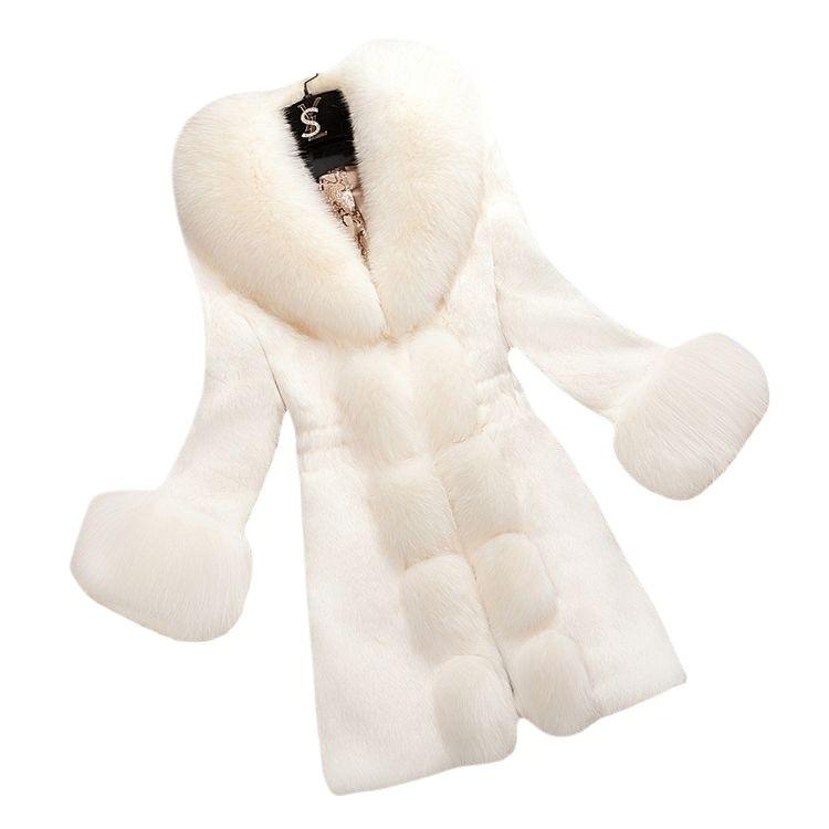 New imitation mink imitation fur mother dress medium and long coat female slim imitation fox hair medium and old coat