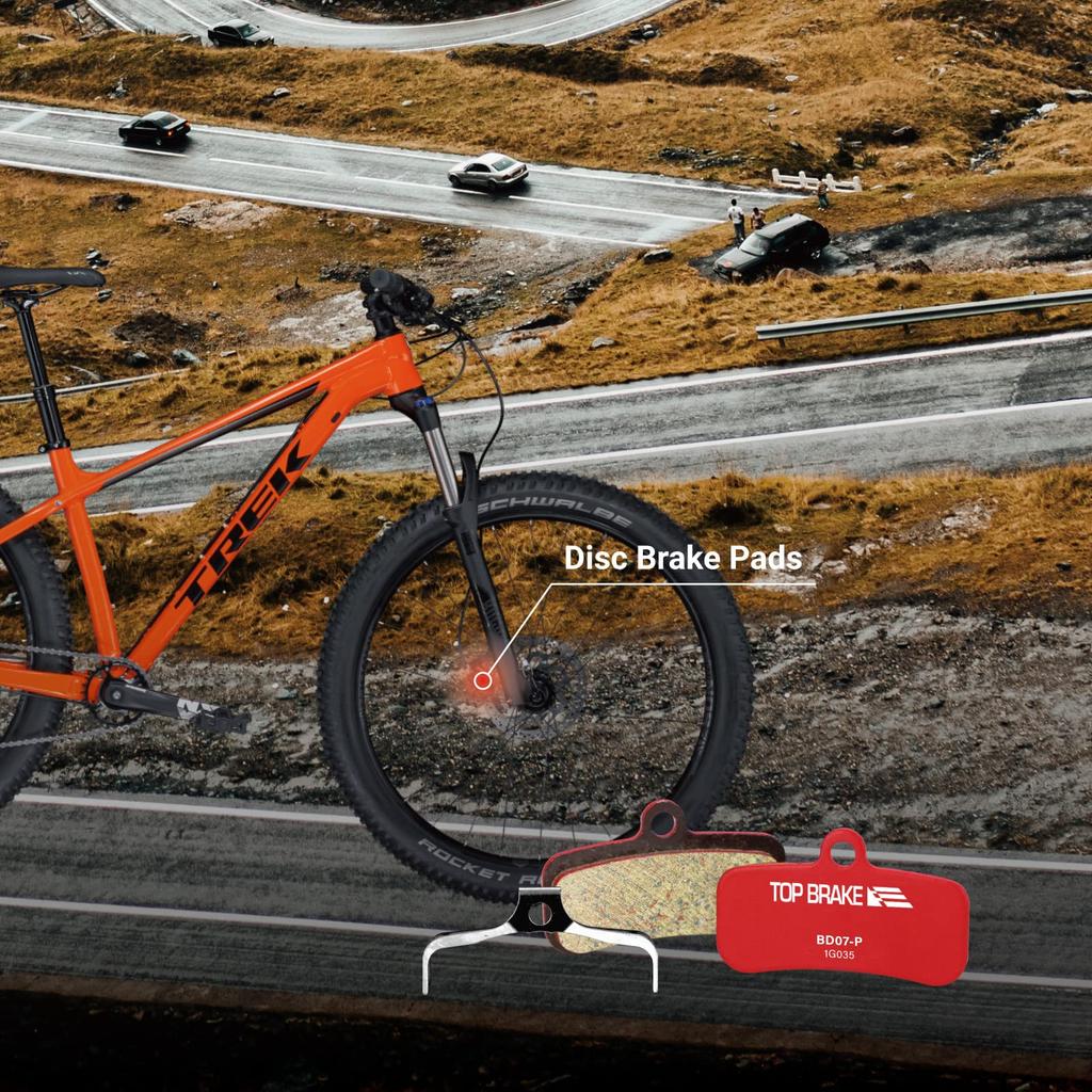 Top Brake Bike Brake Pads Fit Shimano Saint BR M810 M820 Zee M640 Tektro HD M745 735725 TRP SL Slate T4 Performance Organic Resin Compound Red -