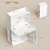 Skládací počítačový stůl, počítačový stůl se sklopnou deskou, policemi a skříňkou, 80x30x128cm, bílý