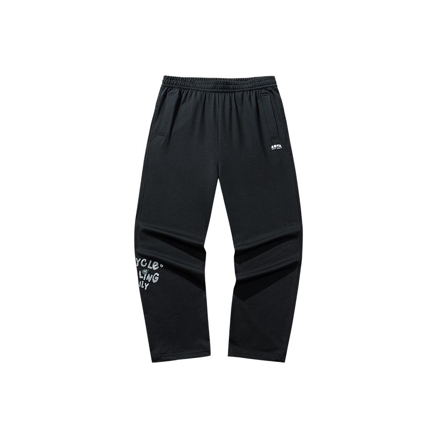 

Anta Дышащие трикотажные спортивные штаны свободного кроя с надписью, со средней посадкой, повседневные, с прямыми штанинами, унисекс, 172538305-2 5XL