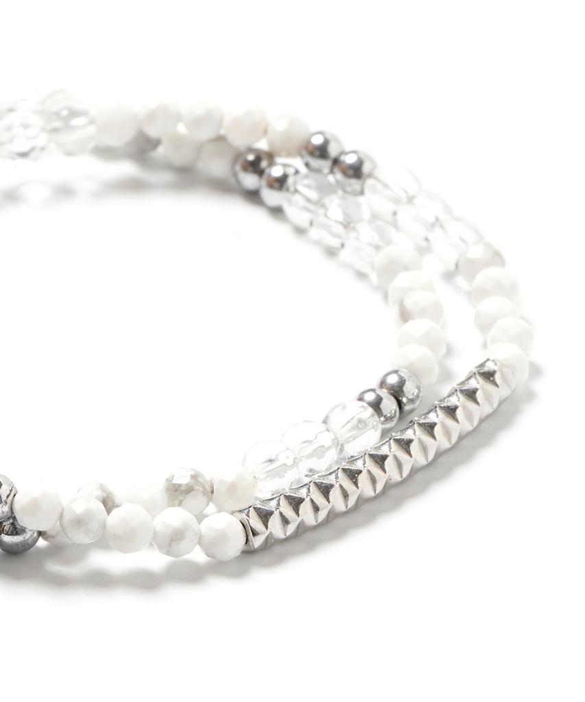 Polalita Crystal White Steel Bar Bracelet (Plt-Br-045_Wt)