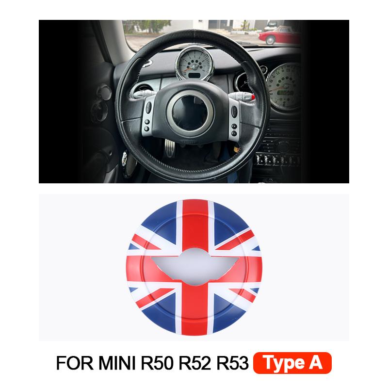 1PCS Car Steering Wheel Center Panel Car Sticker Night Jack For MINI Cooper R50 R52 R53 For Mini Cooper Interior Accessories