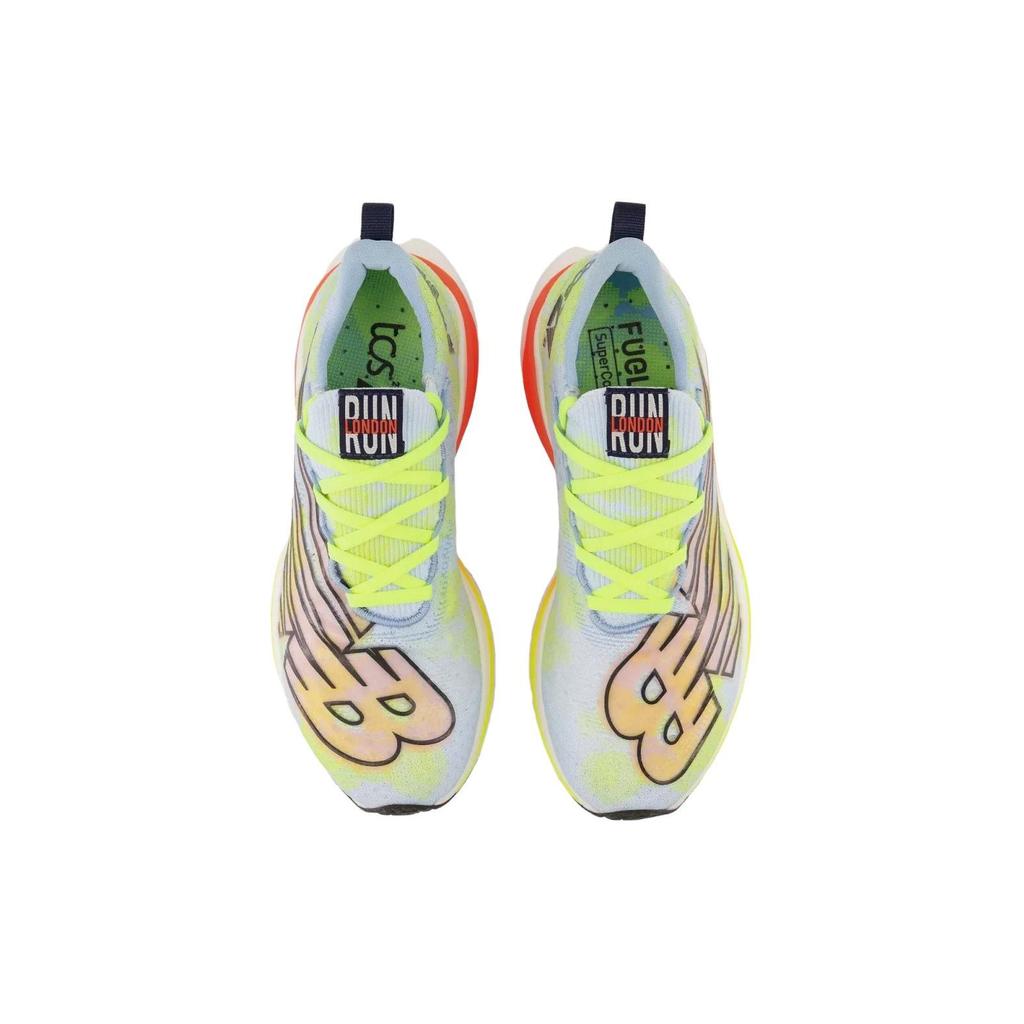 New Balance Elite V3 Lightweight Comfortable Fabric Low-Top Carbon Plate Running Shoes Women sneaker Blue Yellow Orange WRCELLD3