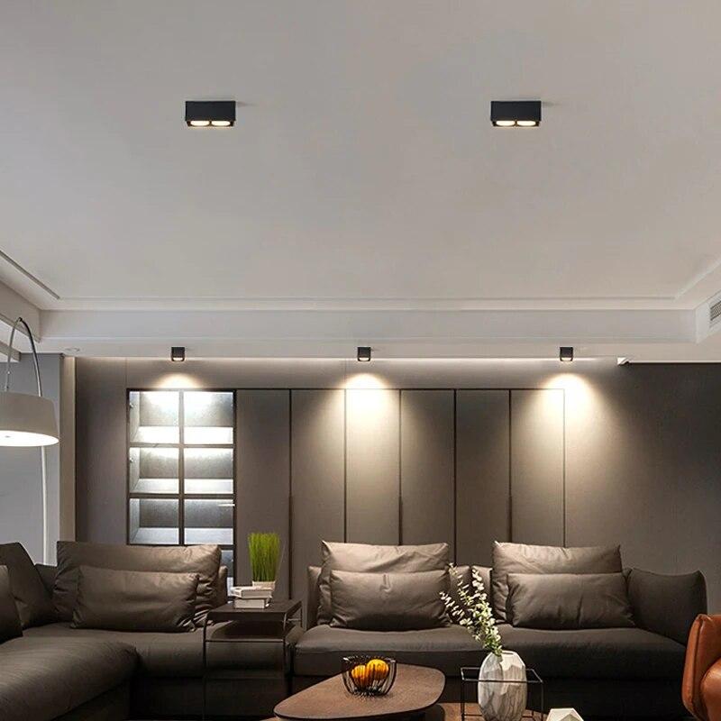 Takspotlight LED 7W 9W 12W Overflatemontert Antirefleks Vanlig aluminiumslysarmatur Downlight 85-265V