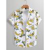 Herrenhemd Revers Partyhemd Herren Lässig Street Kurzarm Sommer Neue Mode Banane Animation 3D Druck Oberteile Herrenbekleidung