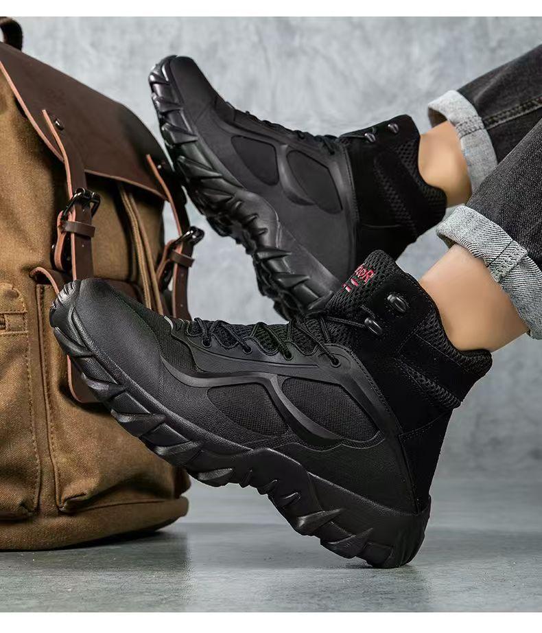 Military Training Boots, Tactical Waterproof Combat Boots, Outdoor Style for Desert Safety Mountaineering Shoes