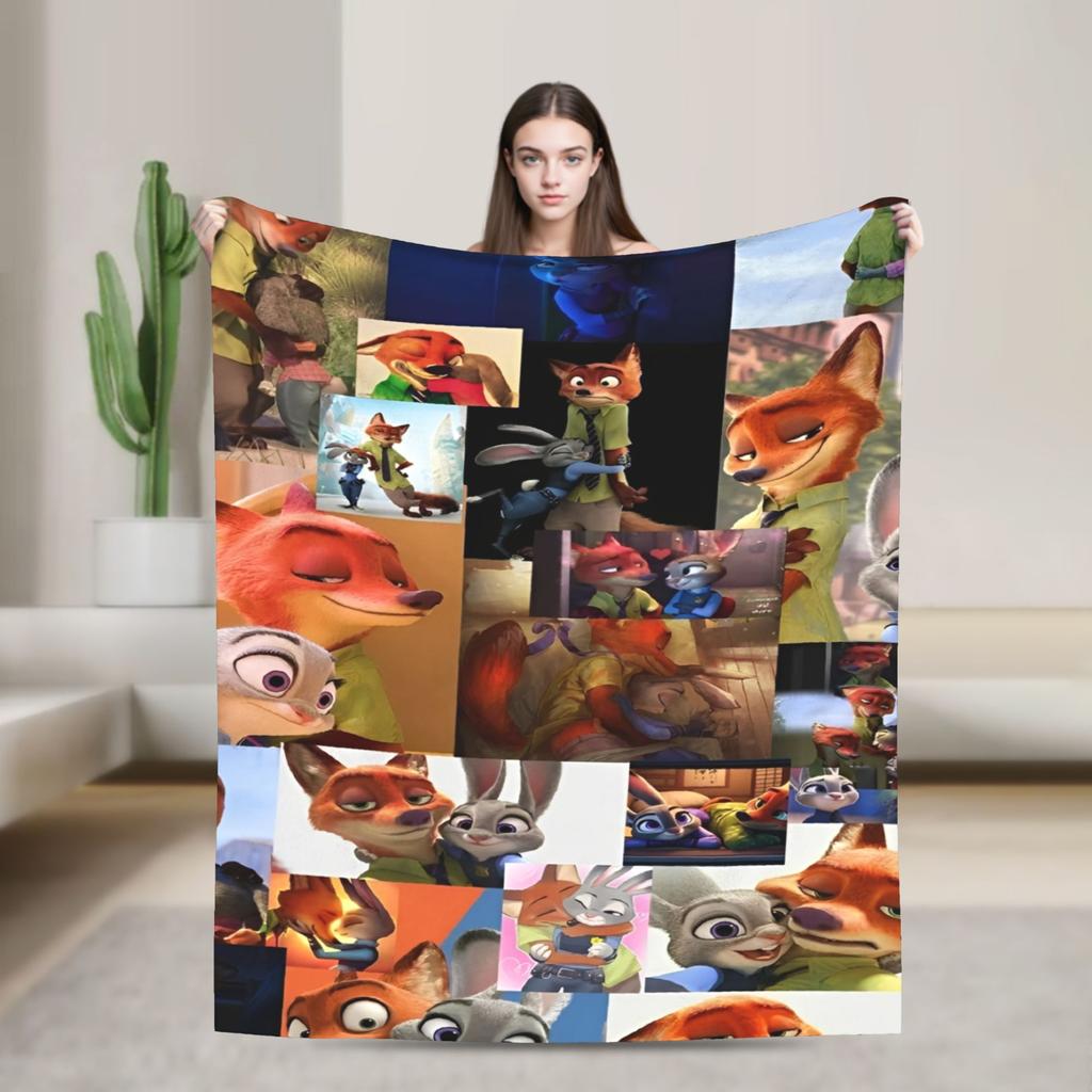 Zootopia Blanket Flannel Funny Warm Throw Blankets for Coverlet Winter