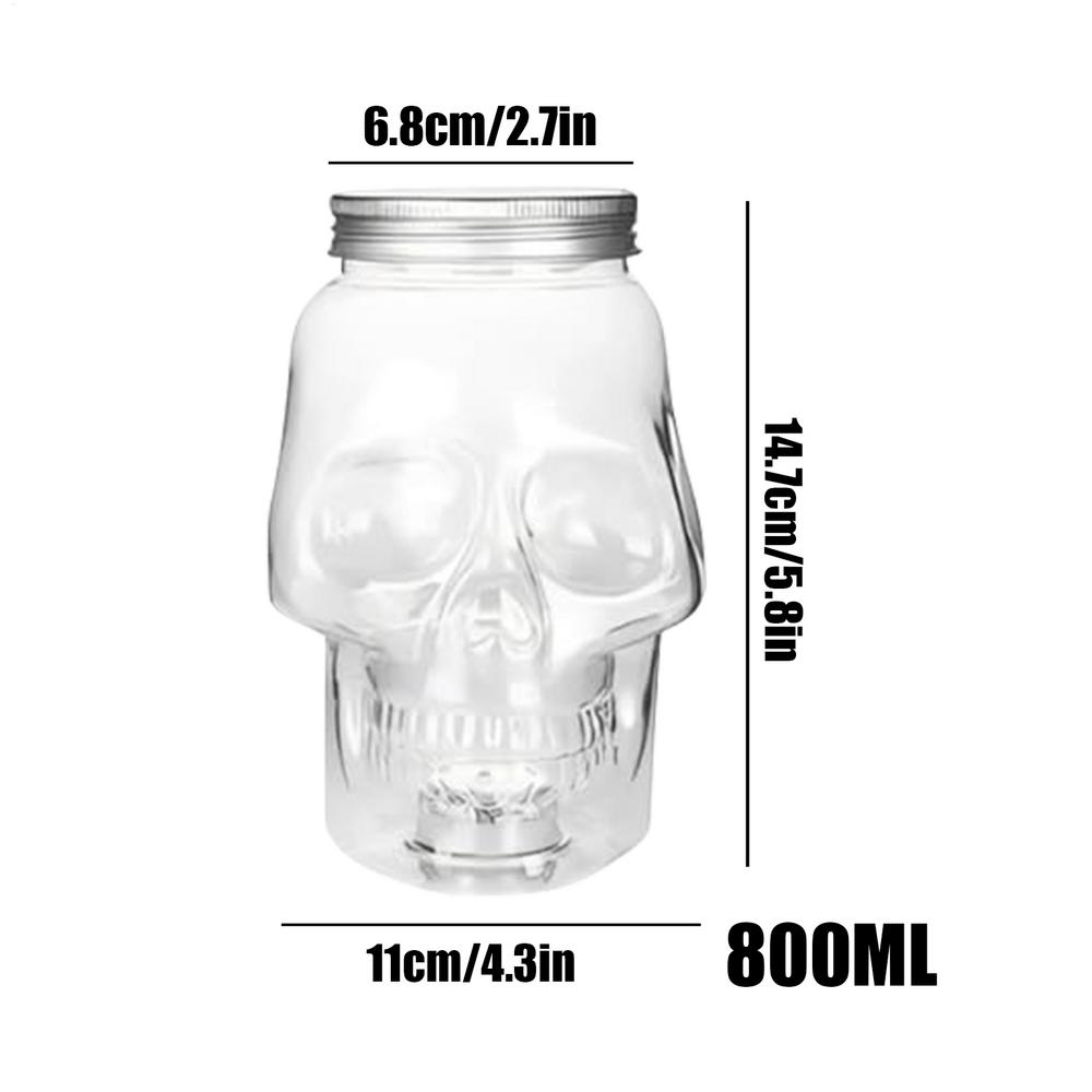 Skull Jars With Lid 500ml/800ml Reusable Spooky Decor Salt Containers For Home Bar  Coffee Station, Picnic Tabletop Dining Decor