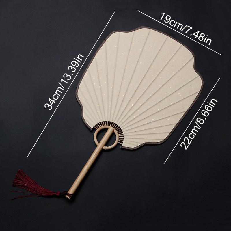 Elegant and Unique Traditional Plain Fan DIY Art Hand Drawn Circular Square High-end Rice Paper